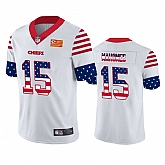 Nike Chiefs 15 Patrick Mahomes White USA Flag Fashion Limited Jersey Dyin,baseball caps,new era cap wholesale,wholesale hats